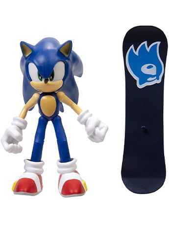 Sonic the Hedgehog 35th Anniversary Sonic with Snowboard 4-Inch Scale Action Figure Gallery Image 2