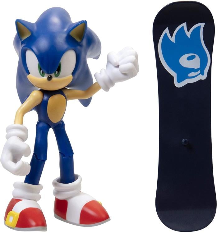 Sonic the Hedgehog 35th Anniversary Sonic with Snowboard 4-Inch Scale Action Figure Gallery Image 3
