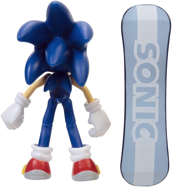 Sonic the Hedgehog 35th Anniversary Sonic with Snowboard 4-Inch Scale Action Figure Gallery Image 4