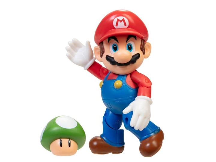World of Nintendo Mario with 1-Up Mushroom 4-Inch Scale Figure Gallery Image 1