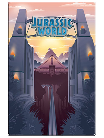 Jurassic World Park Gates Metal Sign Gallery Image 2