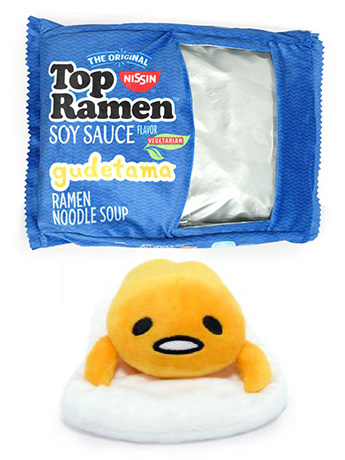 Nissin Top Ramen x Gudetama 16" Soy Sauce Ramen Plush Gallery Image 2