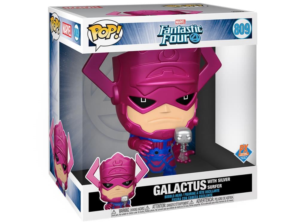 Pop! Marvel: Fantastic Four - 10" Galactus w/ Silver Surfer (Metallic Ver.) PX Previews Exclusive Gallery Image 3