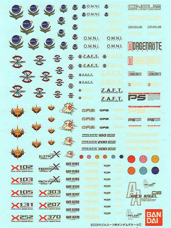 Gundam Decal GD-18 Gundam Seed Multiuse Decal Sheets Gallery Image 2