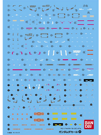 Gundam Decal No.84 RG RX-78-2 Gundam Multiuse Decal Sheets Gallery Image 2