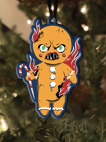 Krampus Holiday Horrors Gingerbread Man Metal Ornament Gallery Image 2