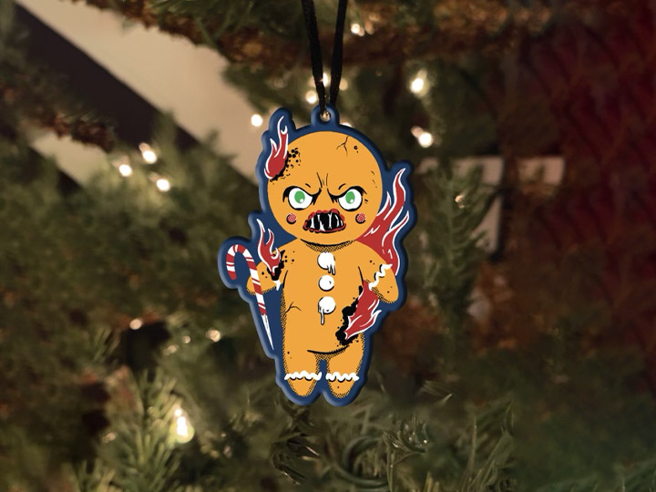 Krampus Holiday Horrors Gingerbread Man Metal Ornament Gallery Image 1