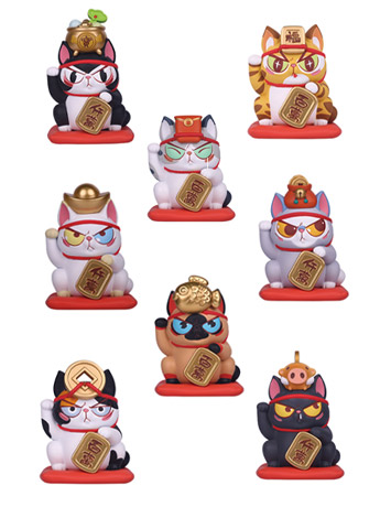 Lucky Fortune Cat Food on Head Series Box of 8 Figures Gallery Image 2