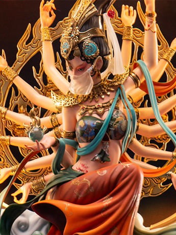 Dunhuang Flying Apsaras Thousand Hand (Color Version) Statue Gallery Image 2
