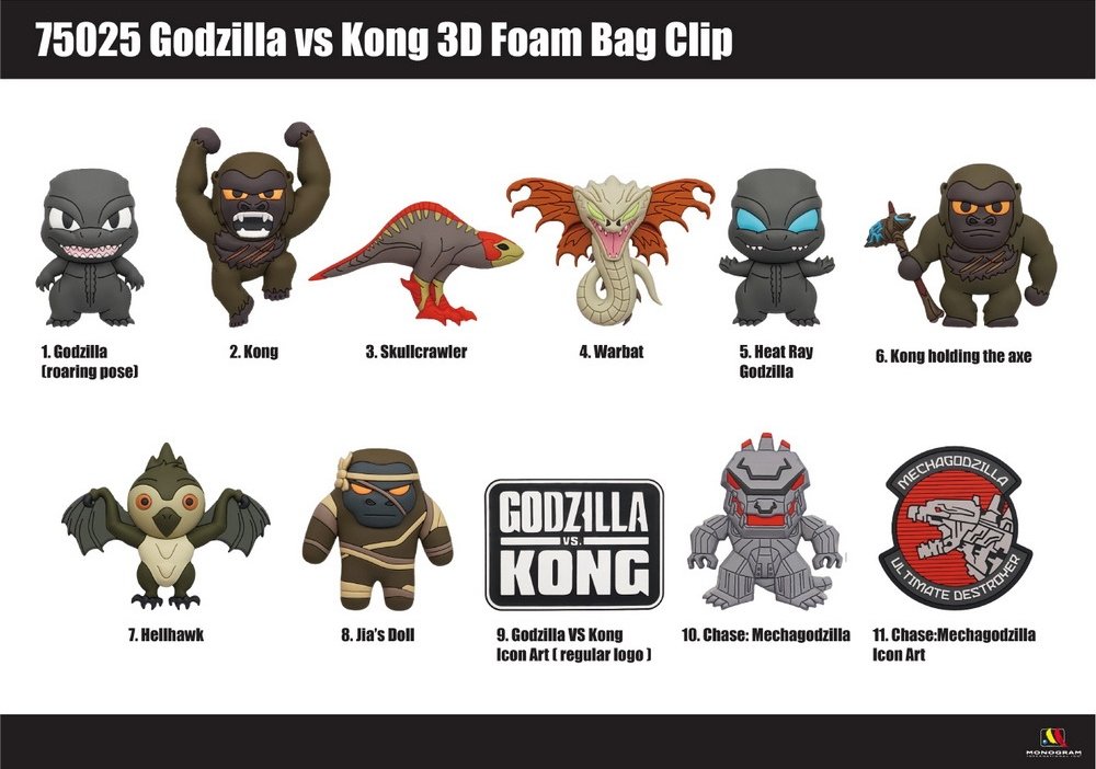 Godzilla vs. Kong Box of 24 Bag Clips Gallery Image 3