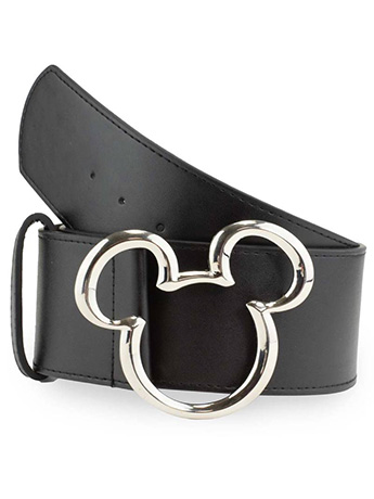 Disney Mickey Ears Silver Buckle with Black Belt Gallery Image 2