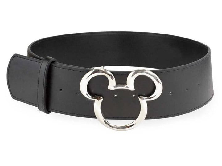Disney Mickey Ears Silver Buckle with Black Belt Gallery Image 1