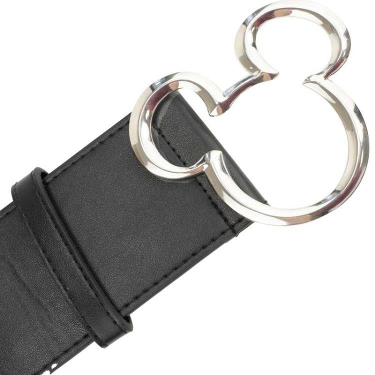 Disney Mickey Ears Silver Buckle with Black Belt Gallery Image 3