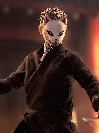 Undead Ninja Army White Fox Mask 1/12 Scale Figure (Black Ver.)