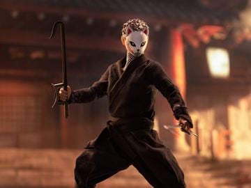 Undead Ninja Army White Fox Mask 1/12 Scale Figure (Black Ver.)