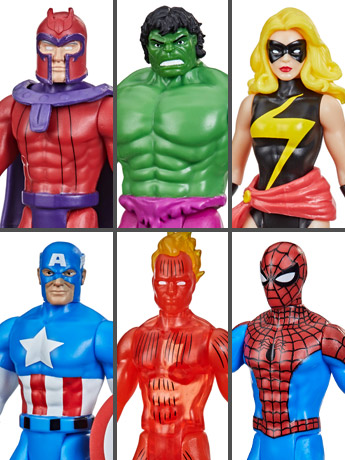 Marvel Legends Retro Collection Wave 1 3.75" Set of 6 Action Figures Gallery Image 2