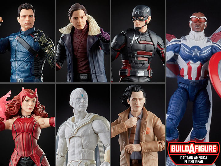 Disney+ Marvel Legends Wave 1 Set of 7 Action Figures (Captain America Flight Gear BAF) Gallery Image 1