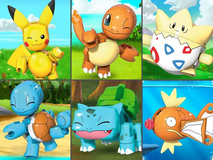 Pokemon Mega Construx Evergreen Poke Ball Set of 6 Figures Gallery Image 1