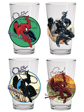 Marvel Comics Toon Tumblers Spider-Man Set of 4 Pint Glasses Gallery Image 2