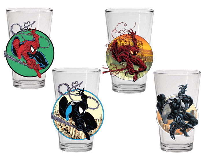 Marvel Comics Toon Tumblers Spider-Man Set of 4 Pint Glasses Gallery Image 1