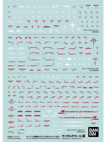 Gundam Decal No.122 Mobile Suit Gundam Hathaway's Flash No.1 Multiuse Decal Sheets Gallery Image 2