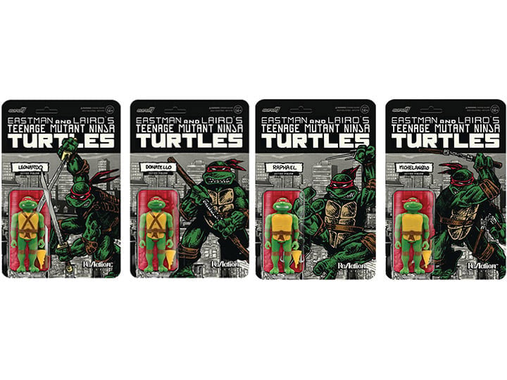 Teenage Mutant Ninja Turtles ReAction Mirage Variant PX Previews Exclusive Boxed Set of 4 Figures Gallery Image 1