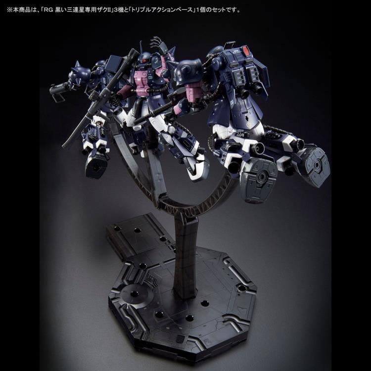 Gundam RG 1/144 Zaku II (Black Tri-Stars) & Triple Action Base Exclusive Model Kit Set Gallery Image 3