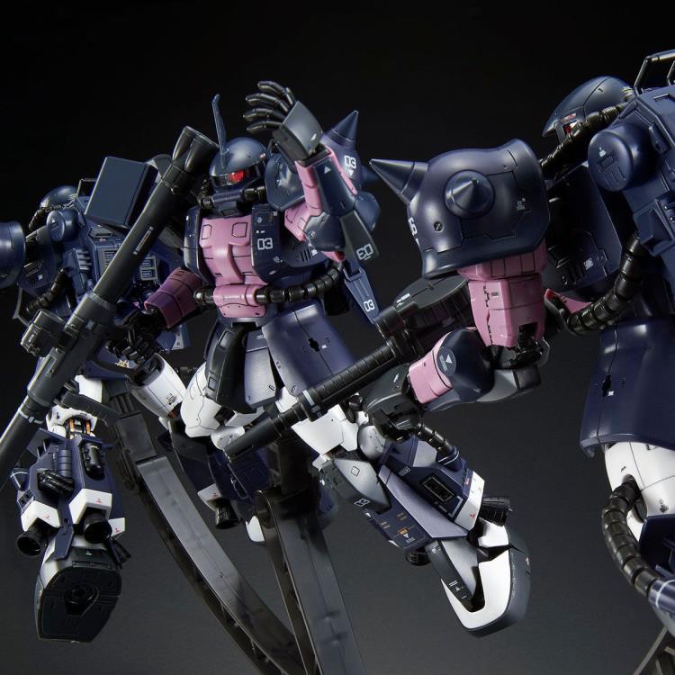 Gundam RG 1/144 Zaku II (Black Tri-Stars) & Triple Action Base Exclusive Model Kit Set Gallery Image 9