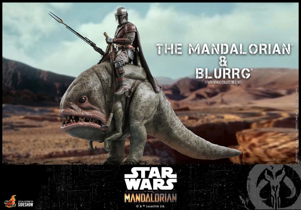 The Mandalorian TMS046 The Mandalorian and Blurrg 1/6th Scale Collectible Figure Set Gallery Image 9