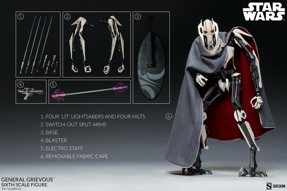 Star Wars General Grievous 1/6 Scale Collectible Figure Gallery Image 27