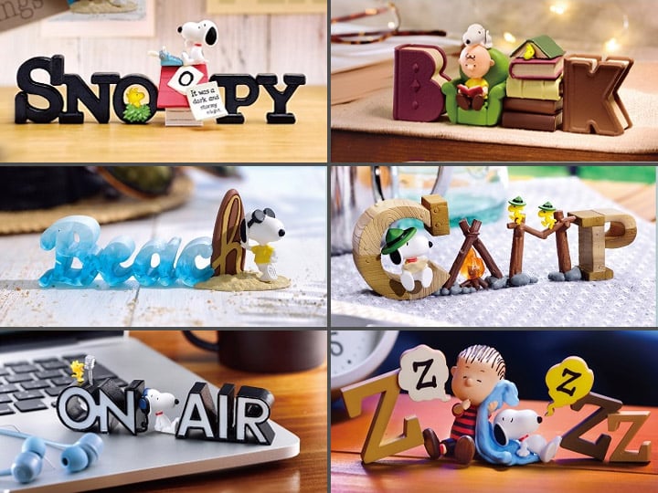 Peanuts Snoopy Collection of Words 2 Box of Six Mini Dioramas Gallery Image 1