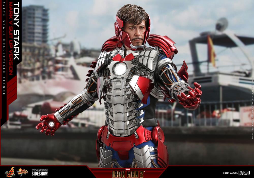 Iron Man 2 MMS599 Tony Stark (Mark V Suit Up Ver.) 1/6th Scale Collectible Figure Gallery Image 9
