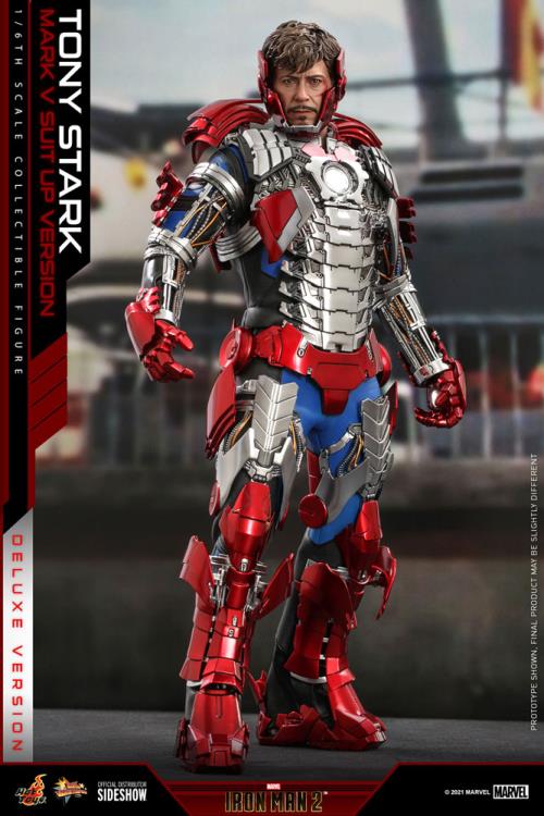 Iron Man 2 MMS600 Tony Stark (Mark V Suit Up Ver.) Deluxe 1/6th Scale Collectible Figure Gallery Image 7