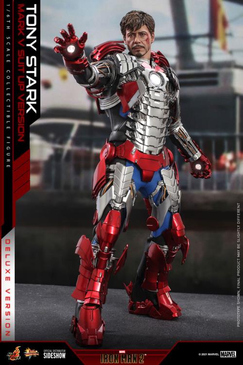 Iron Man 2 MMS600 Tony Stark (Mark V Suit Up Ver.) Deluxe 1/6th Scale Collectible Figure Gallery Image 6