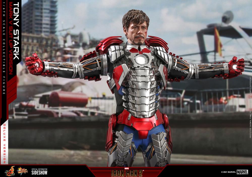 Iron Man 2 MMS600 Tony Stark (Mark V Suit Up Ver.) Deluxe 1/6th Scale Collectible Figure Gallery Image 13
