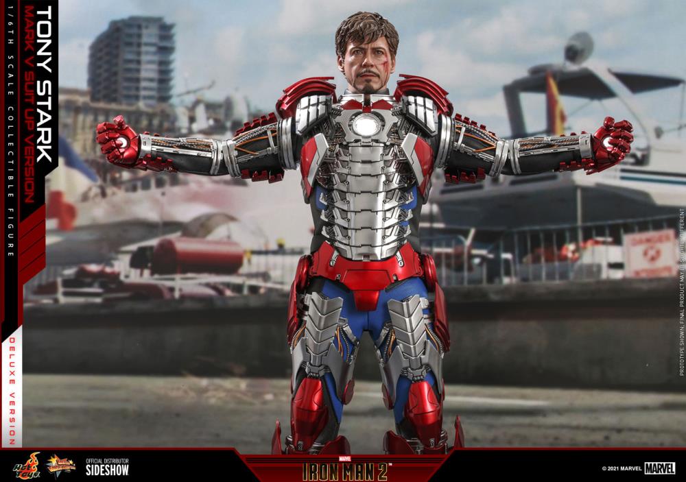 Iron Man 2 MMS600 Tony Stark (Mark V Suit Up Ver.) Deluxe 1/6th Scale Collectible Figure Gallery Image 12