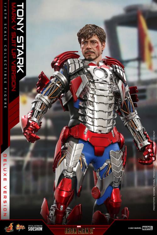 Iron Man 2 MMS600 Tony Stark (Mark V Suit Up Ver.) Deluxe 1/6th Scale Collectible Figure Gallery Image 9