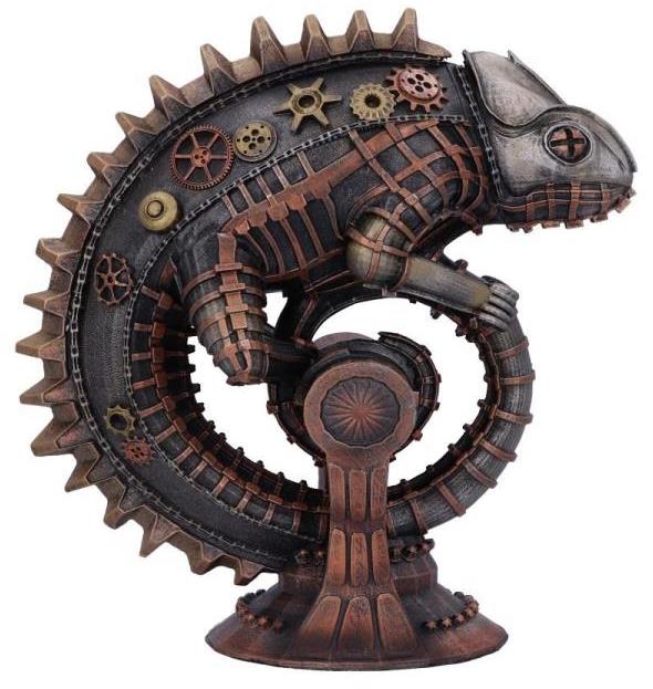 Steampunk Mechanical Chameleon Figurine Gallery Image 3