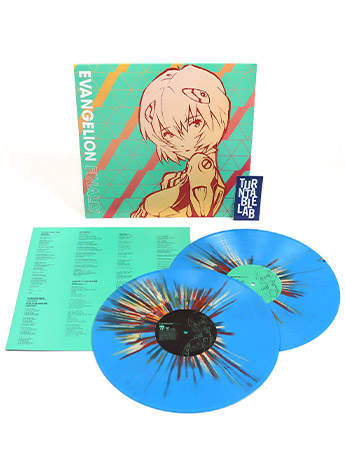 Evangelion Finally Soundtrack (Blue Rei-nbow Splatter Colored Vinyl Ver.) Limited Edition 2XLP Gallery Image 2