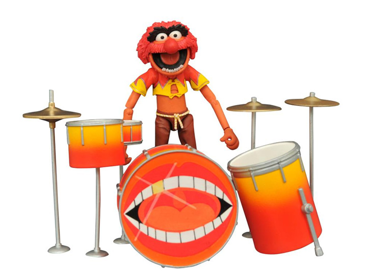 The Muppets Select Best of Series Animal Action Figure with Drum Kit Gallery Image 1