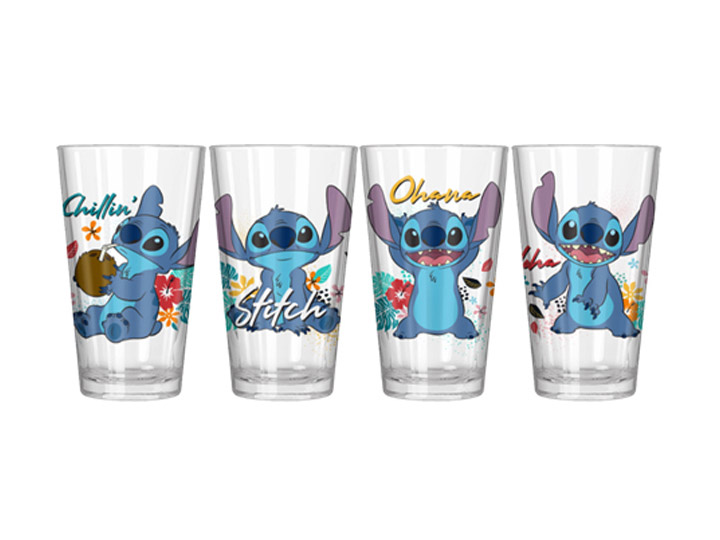 Lilo & Stitch Tropical Chillin' Ohana Set of 4 Pint Glasses Gallery Image 1