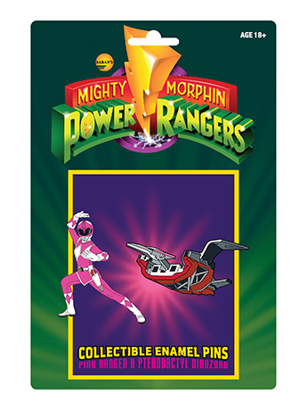 Mighty Morphin Power Rangers Pink Ranger & Pterodactyl Dinozord Pin Set Gallery Image 2