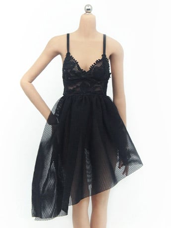 Lace Dress (Black) 1/6 Scale Accessory Gallery Image 2