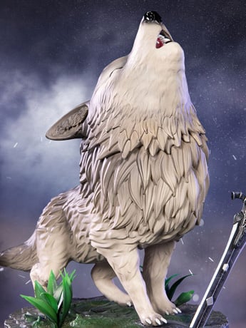 Dark Souls The Great Grey Wolf Sif SD Statue Gallery Image 2