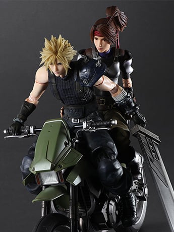 Final Fantasy VII Remake Play Arts Kai Jessie, Cloud & Motorcycle Set