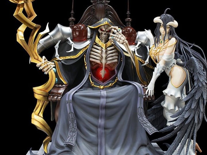 Overlord KD Colle Ainz Ooal Gown and Albedo 1/4 Scale Statue Gallery Image 1