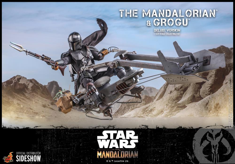 The Mandalorian TMS052 The Mandalorian and Grogu 1/6th Scale Deluxe Collectible Figure Set Gallery Image 7