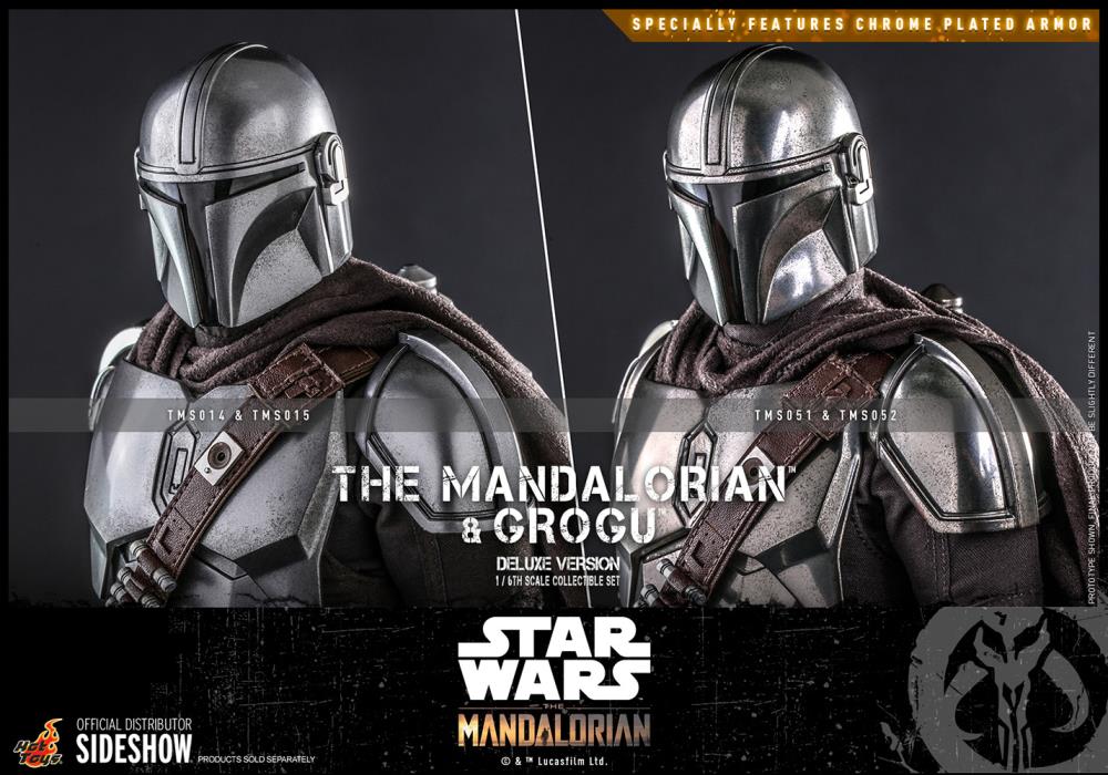 The Mandalorian TMS052 The Mandalorian and Grogu 1/6th Scale Deluxe Collectible Figure Set Gallery Image 5
