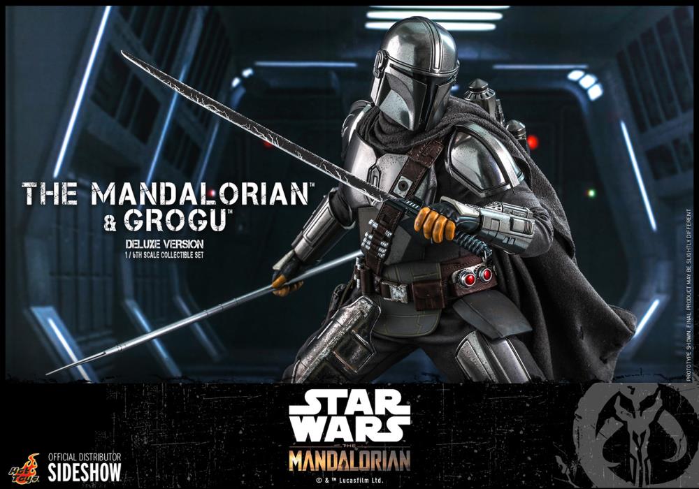 The Mandalorian TMS052 The Mandalorian and Grogu 1/6th Scale Deluxe Collectible Figure Set Gallery Image 3