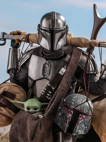 The Mandalorian TMS052 The Mandalorian and Grogu 1/6th Scale Deluxe Collectible Figure Set Gallery Image 2
